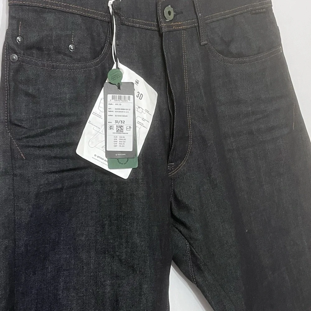 G-Star Raw Design Button Fly Jeans Men 31x32 Arc 3D KIR Denim Organic 2.0‎ Blue